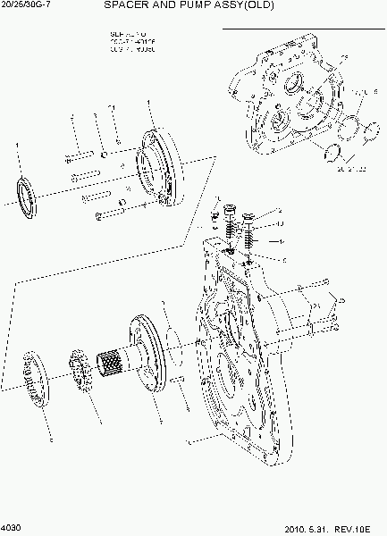 4030  SPACER AND PUMP ASSY(OLD)     Hyundai 20G/25G/30G-7