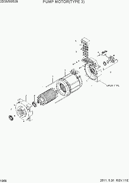 1066  PUMP MOTOR(TYPE 3)   Hyundai 22B/25B/30B/32B-7