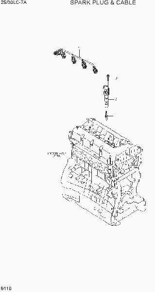 9110  SPARK PLUG & CABLE     Hyundai 25LC/30LC-7A