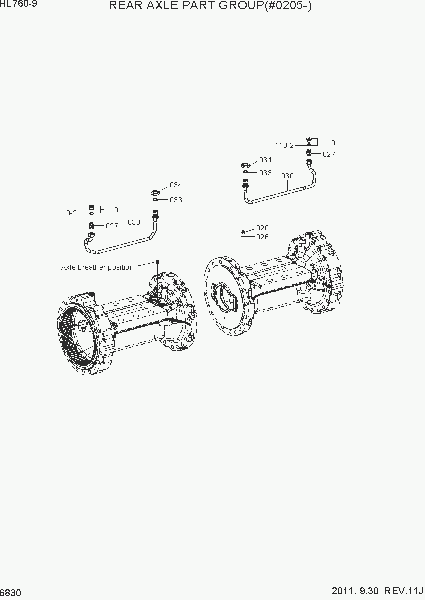 6830 REAR AXLE PART GROUP(#0205-)