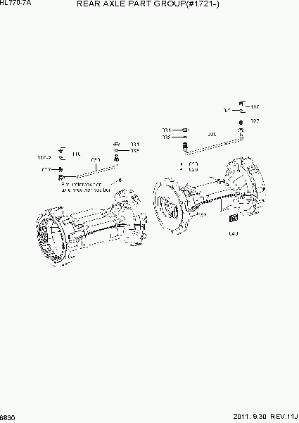 6830 REAR AXLE PART GROUP(#1721-)