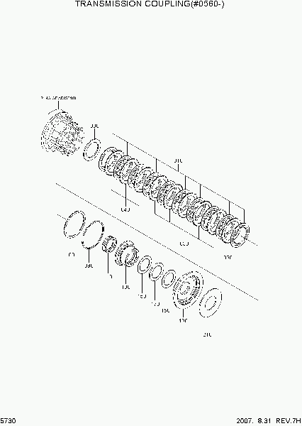 5730 Муфта коробки передач (КПП, трансмиссии) экскаватора колесного Hyundai R140W-7