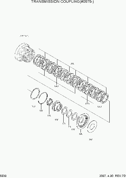 5530 Муфта коробки передач (КПП, трансмиссии) экскаватора колесного Hyundai R170W-7