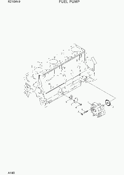 A180 FUEL PUMP экскаватора колесного Hyundai R210W-9