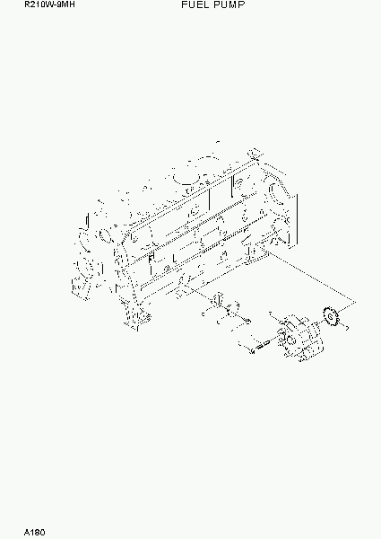 A180 FUEL PUMP экскаватора колесного Hyundai R210W9-MH