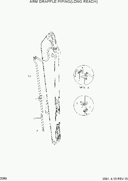 2085  ARM GRAPPLE PIPING(LONG REACH)   Hyundai R290LC-3H