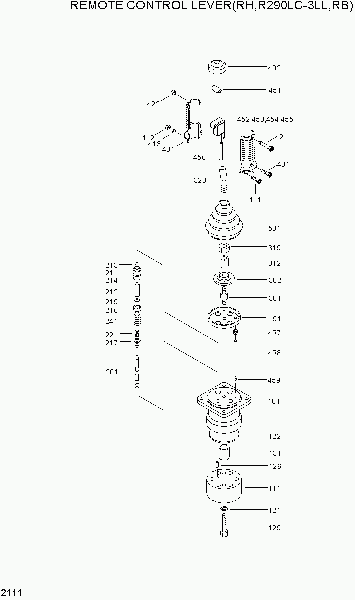 2111 REMOTE CONTROL LEVER(RH,R290LC-3LL,RB)