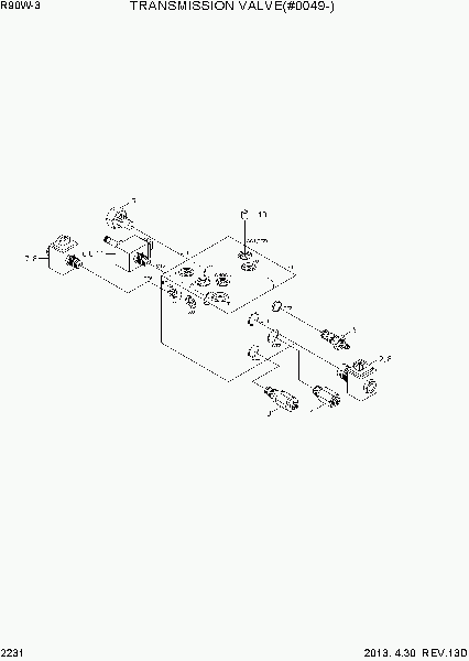 2231 Клапан коробки передач (трансмиссии, КПП) экскаватора колесного Hyundai R95W-3