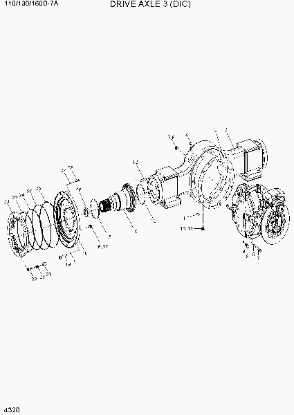 4320  DRIVE AXLE 3 (DIC)   Hyundai 110/130/160D-7A