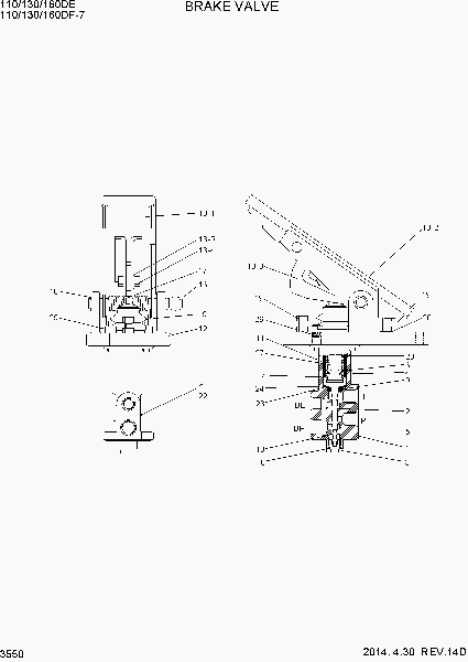 3550  BRAKE VALVE   Hyundai 110/130/160DF-7
