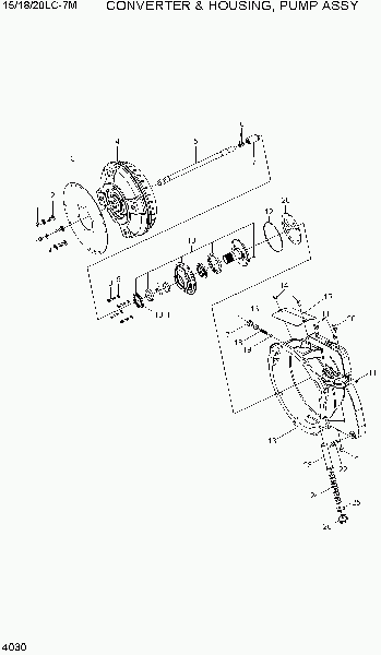 4030  CONVERTER & HOUSING,PUMP ASSY     Hyundai 15/18/20LC-7M