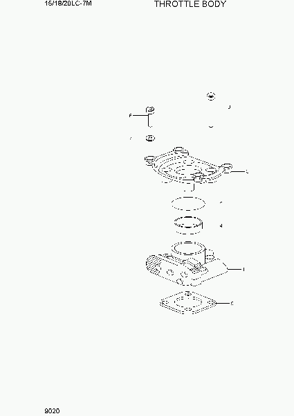 9020  THROTTLE BODY     Hyundai 15/18/20LC-7M