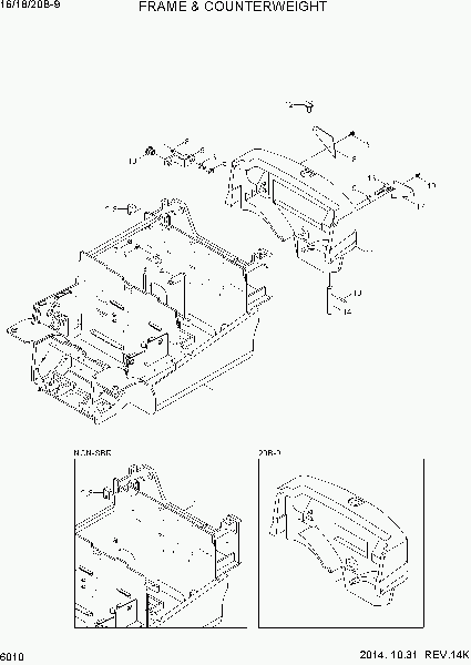 6010  FRAME & COUNTERWEIGHT   Hyundai 16/18/20B-9