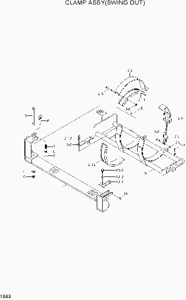 1043  CLAMP ASSY(SWING OUT)     Hyundai 20L/25L/30L-7