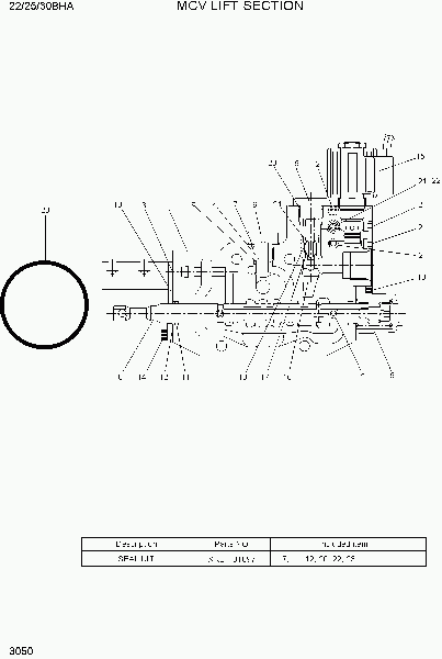 3050  MCV LIFT SECTION   Hyundai 22/25/30BHA-7