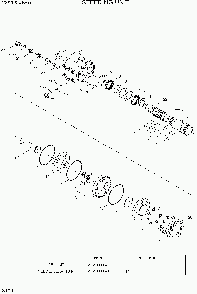 3100  STEERING UNIT   Hyundai 22/25/30BHA-7