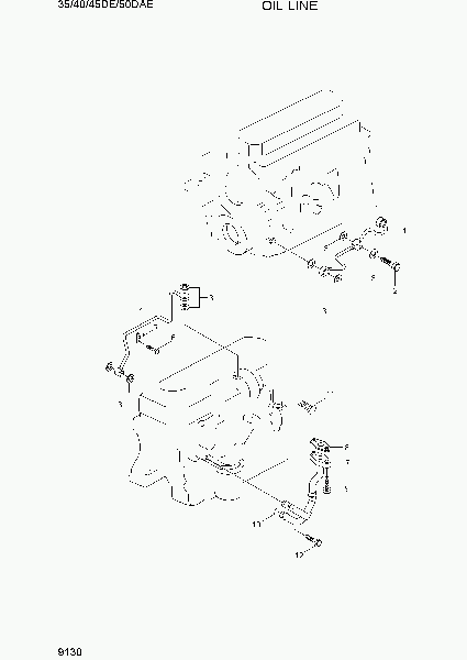 9130  OIL LINE   Hyundai 35/40/45D-7E,50D-7AE