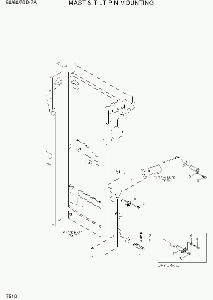 7510  MAST & TILT PIN MOUNTING   Hyundai 50/60/70D-7A