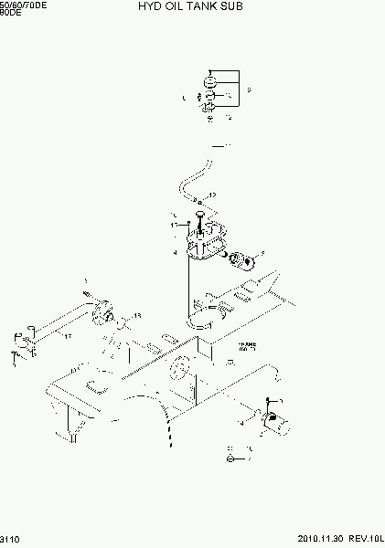 3110  HYD OIL TANK SUB   Hyundai 80D-7E