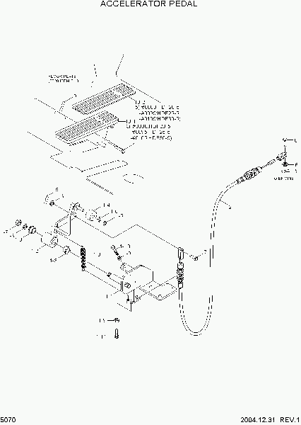 5070  ACCELERATOR PEDAL   Hyundai HDF20/25/30-5