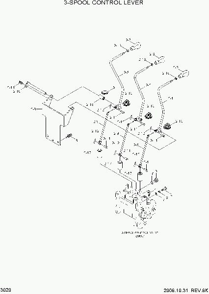 3020  3-SPOOL CONTROL LEVER   Hyundai HDF50/70-7S