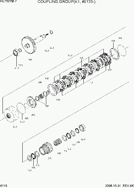 6115  COUPLING GROUP(K1, #0135-)    Hyundai HL730TM-7