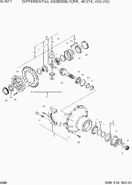 6380 DIFFERENTIAL ASSEMBLY(RR, -#1274, VOLVO)