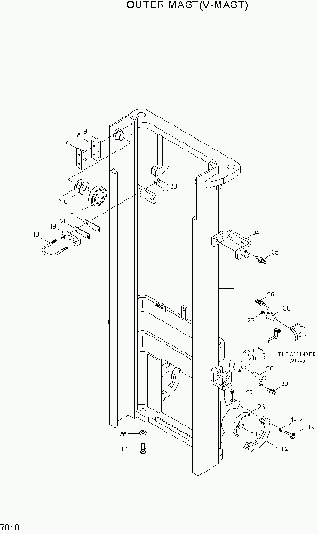 7010  OUTER MAST(V-MAST)     Hyundai HLF20/25/30-5