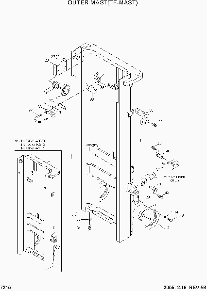 7210  OUTER MAST(TF-MAST)     Hyundai HLF20/25/30-5