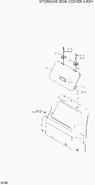 6150  STORAGE BOX COVER ASSY   Hyundai R110-7A