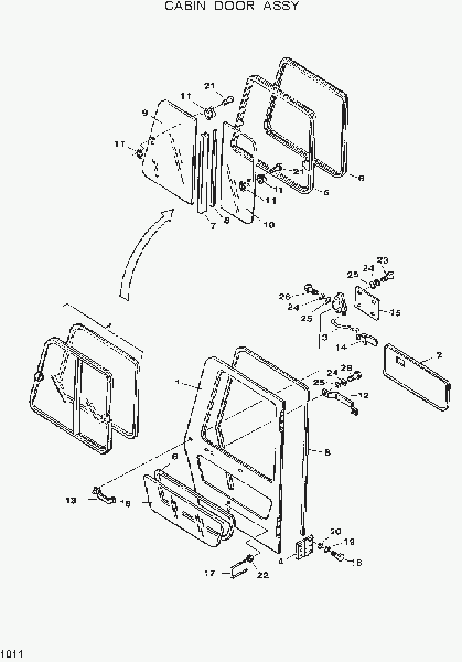 1011  CABIN DOOR ASSY   Hyundai R120W