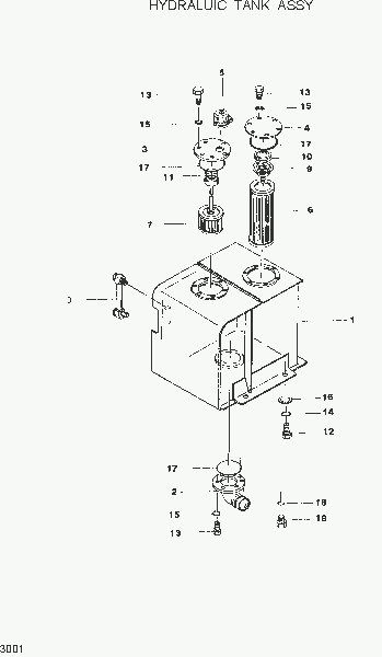 3001  HYDRAULIC TANK ASSY   Hyundai R120W