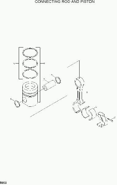 8850  CONECTING ROD AND PISTON   Hyundai R130LC