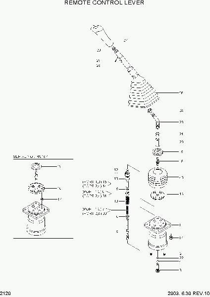 2120  REMOTE CONTROL LEVER   Hyundai R130W-3