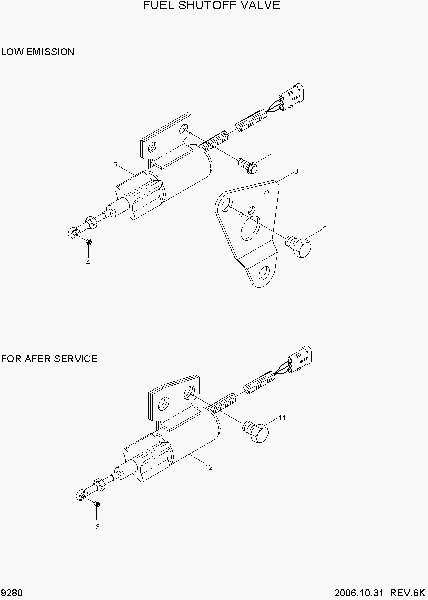 9280  FUEL SHUTOFF VALVE   Hyundai R130W-3