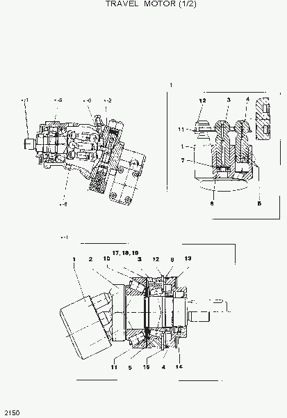 2150  TRAVEL MOTOR(1/2)   Hyundai R130W