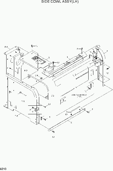 6210  SIDE COWL ASSY(LH)   Hyundai R140LC-7A
