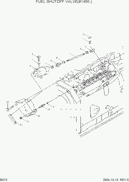 B470  FUEL SHUTOFF VALVE(#1495-)   Hyundai R140LC-7