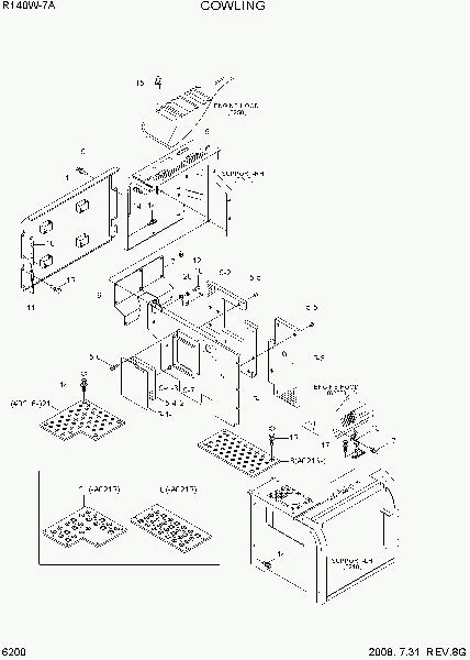 6200  COWLING   Hyundai R140W-7A