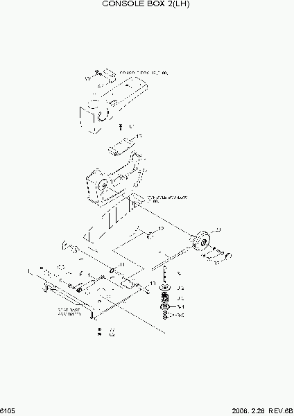 6105  CONSOLE BOX 2(LH)   Hyundai R140W-7
