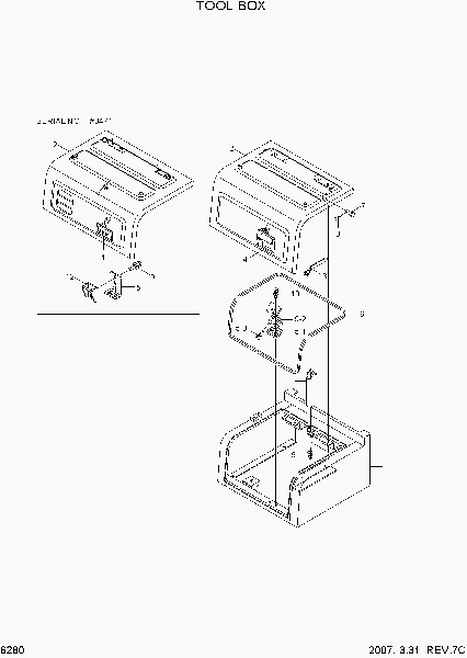 6280  TOOL BOX   Hyundai R140W-7