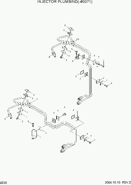 9220  INJECTOR PLUMBING(-#0071)   Hyundai R140W-7