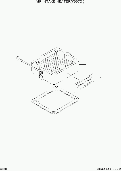 A020  AIR INTAKE HEATER(#0072-)   Hyundai R140W-7