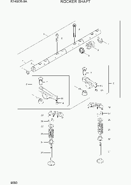 9050  ROCKER SHAFT   Hyundai R145CR-9A
