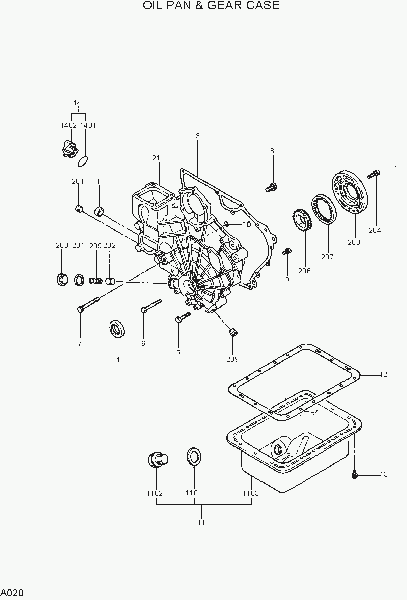 A020  OIL PAN & GEAR CASE экскаватора гусеничного Hyundai R15-7