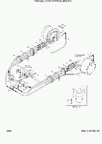 2060  TRAVEL HYD PIPING(-#0241)   Hyundai R160LC-3