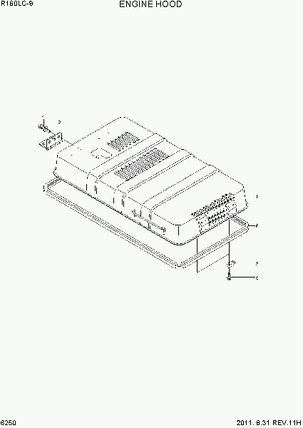 6250  ENGINE HOOD   Hyundai R160LC-9