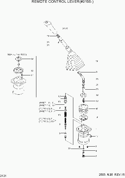 2121  REMOTE CONTROL LEVER(#0198-)   Hyundai R170W-3