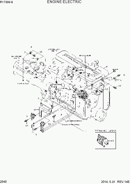 2040  ENGINE ELECTRIC   Hyundai R170W-9