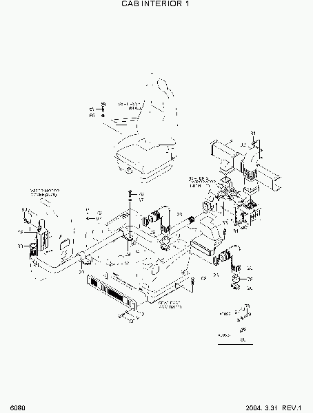 6080  CAB INTERIOR 1   Hyundai R180LC-7